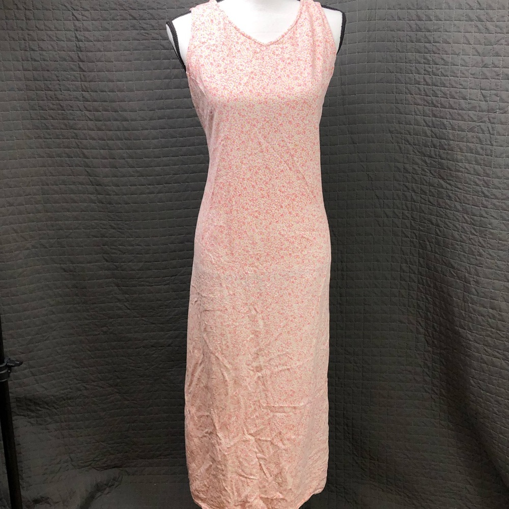Liz Claiborne 10P Pink & White Floral Maxi Dress